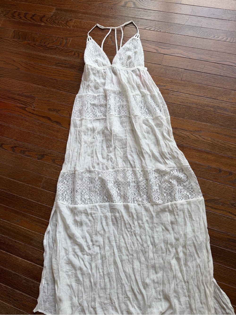 Xhilaration White Lace Crochet Maxi Swim Coverup